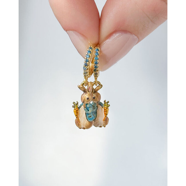 Fable England Earrings - Peter Rabbit Carrot Charm Huggie