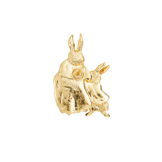 Fable England Brooch - Peter Rabbit with Mrs Rabbit
