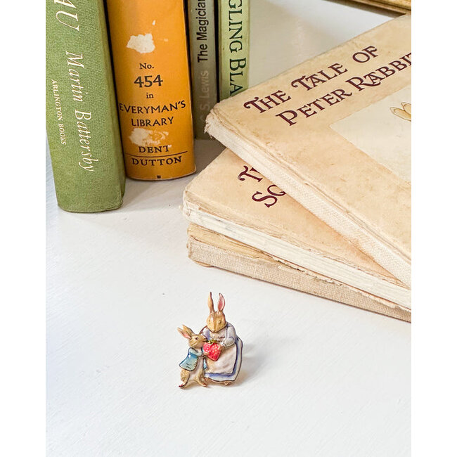 Fable England Brooch - Peter Rabbit with Mrs Rabbit