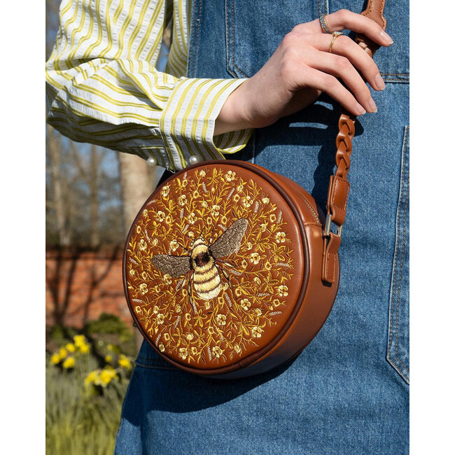 Fable England Bumble Bee Tan Circle Purse