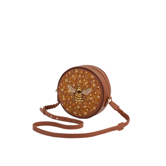 Fable England Bumble Bee Tan Circle Purse