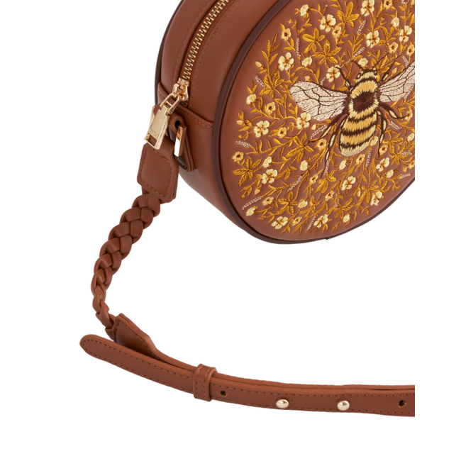 Fable England Bumble Bee Tan Circle Purse