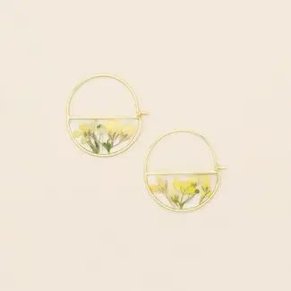 Scout Hoop Earring - Yellow Baby's Breath