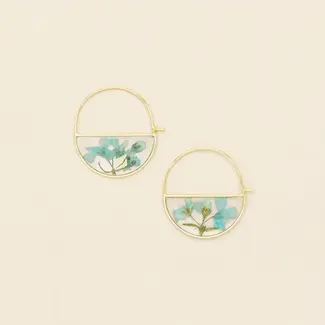 Scout Hoop Earring - Blue Baby's Breath