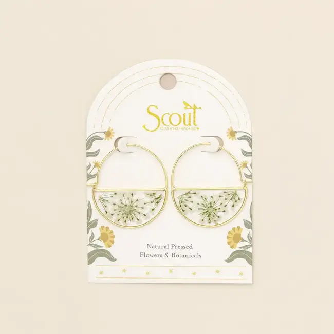 Scout Hoop Earring - White Lace Flower