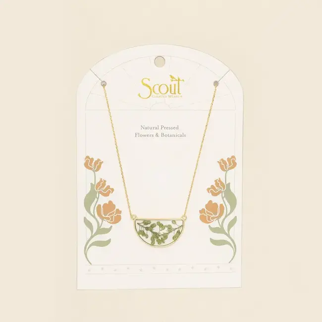 Scout Necklace - Green Peppergrass/Gold