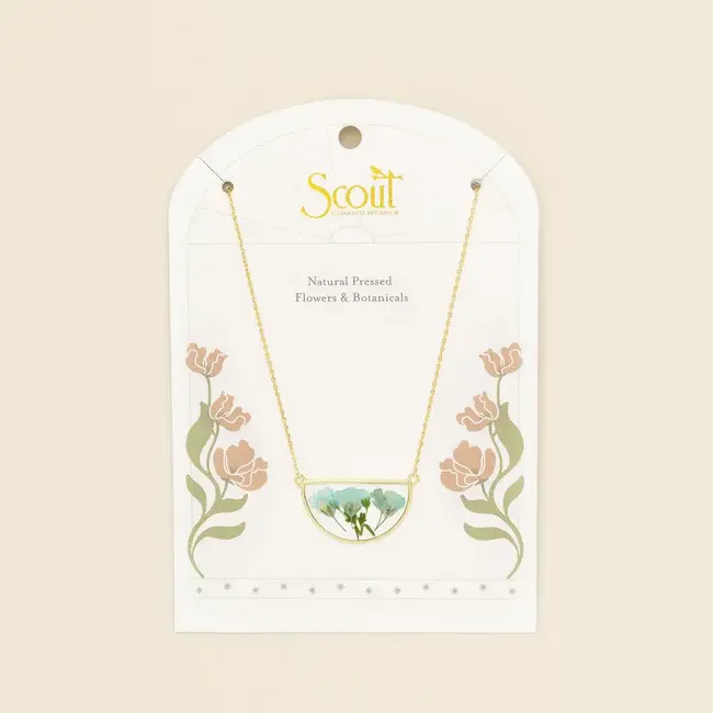 Scout Necklace - Blue Baby's Breath/Gold