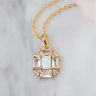 La Kaiser Opal and Topaz Baguette Fire Pendant