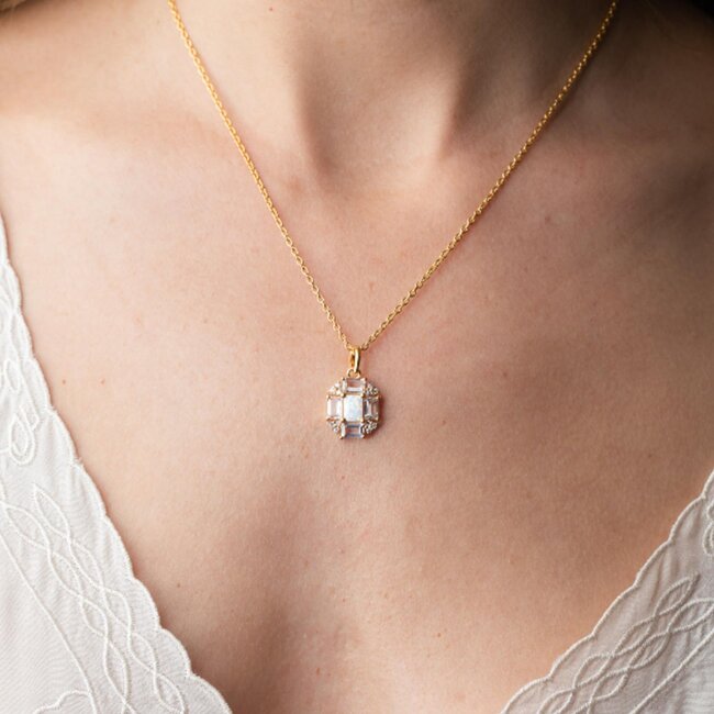 La Kaiser Opal and Topaz Baguette Fire Pendant