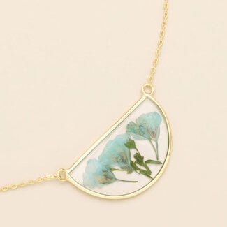 Scout Necklace - Blue Baby's Breath/Gold