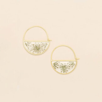 Scout Hoop Earring - White Lace Flower