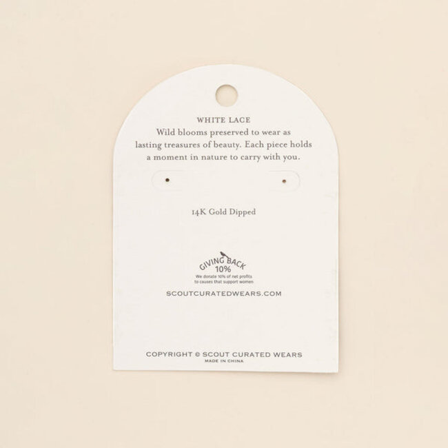 Scout Hoop Earring - White Lace Flower