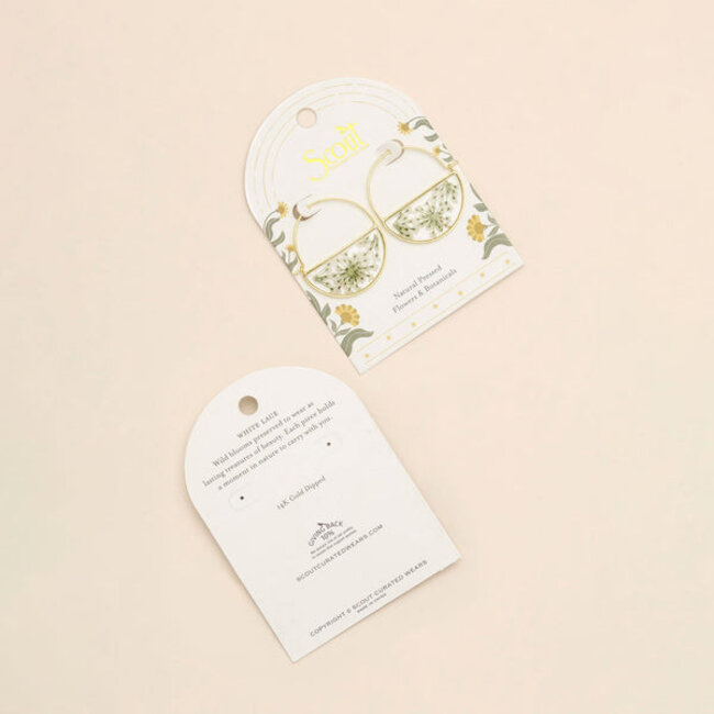 Scout Hoop Earring - White Lace Flower