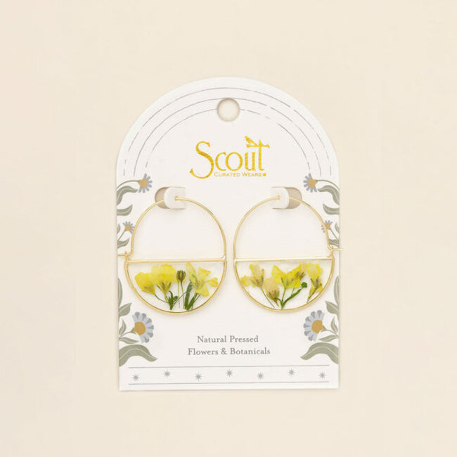Scout Hoop Earring - Yellow Baby's Breath