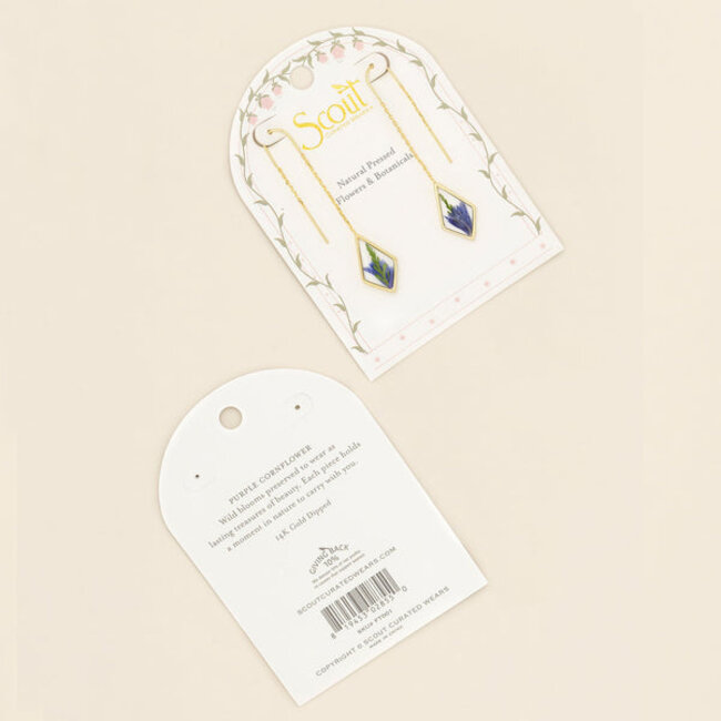 Scout Thread Earring - Purple Cornflower