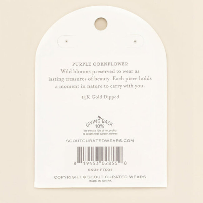 Scout Thread Earring - Purple Cornflower