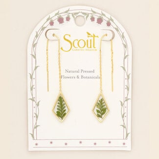 Scout Thread Earring - Green Bracken Fern