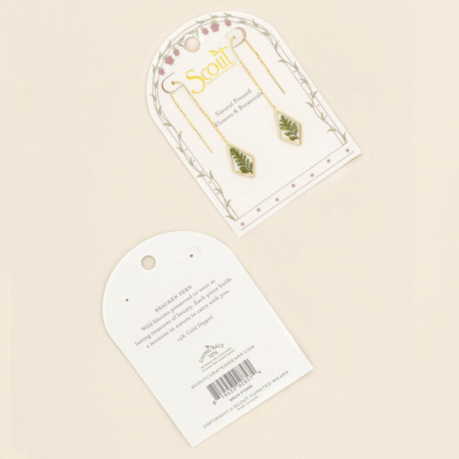 Scout Thread Earring - Green Bracken Fern