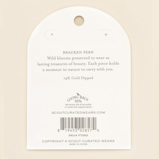 Scout Thread Earring - Green Bracken Fern