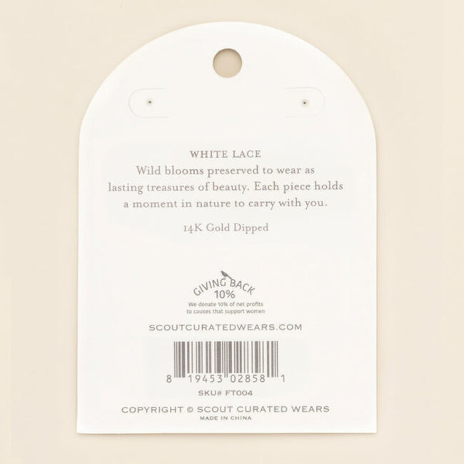 Scout Thread Earring - White Lace Flower