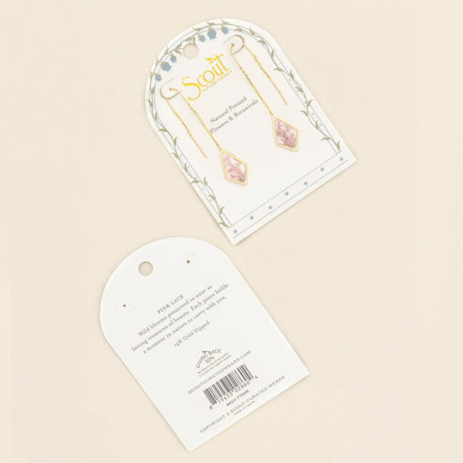 Scout Thread Earring - Pink Lace Flower