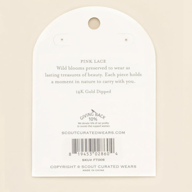 Scout Thread Earring - Pink Lace Flower