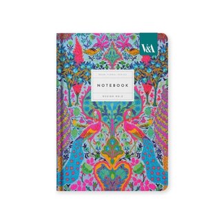 Floral Turquoise Peacock Hardback Notebook