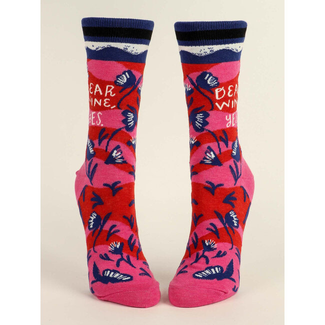 Blue Q Dear Wine, Yes. Women's Crew Socks