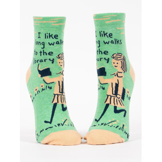 Blue Q Long Walks to the Library Women's Ankle Socks