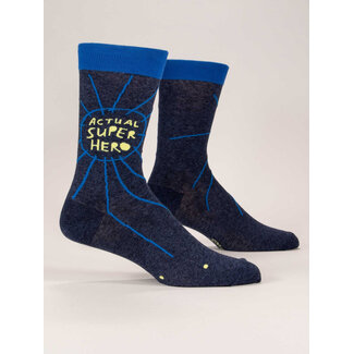 Blue Q Actual Suporhero Men's Crew Socks