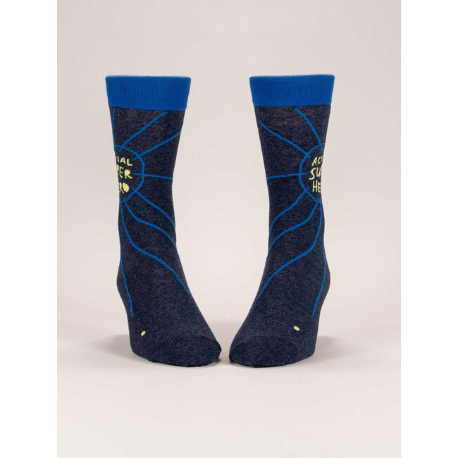 Blue Q Actual Suporhero Men's Crew Socks