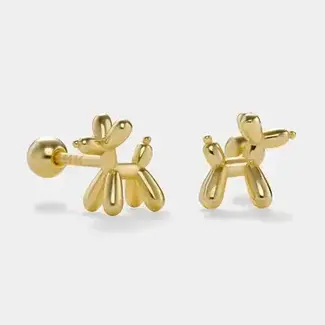 Balloon Dog Ball End Stud Earrings