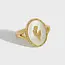 Rose Flower Pearl Oval Signet Ring