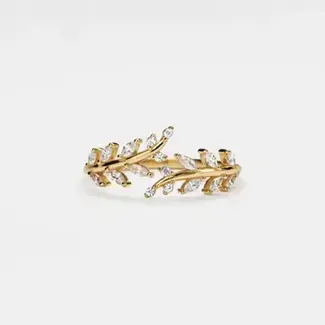 Dainty Olive Branch Bypass Ring