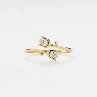 Tulip Flower Stacking Bypass Ring