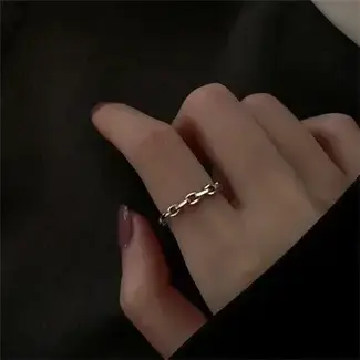 Silver Stackable Chain Band Ring