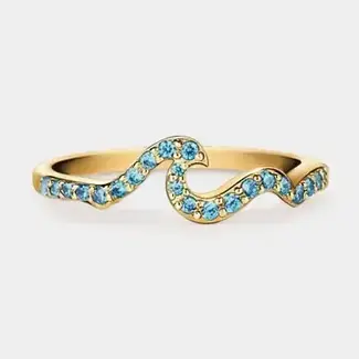 Blue Stone Ocean Sea Wave Beach Ring