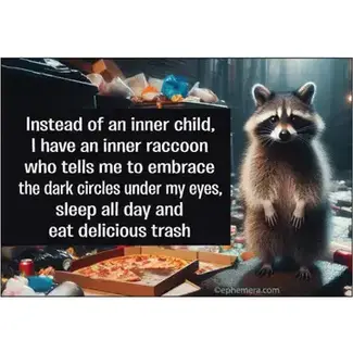 Ephemera Magnet - Instead of an inner child, I have an inner raccoon