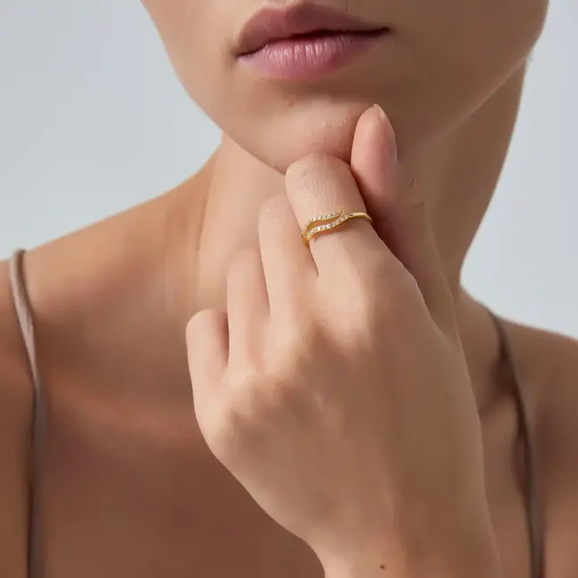 Ocean Wave Beach Stacking Bypass Ring