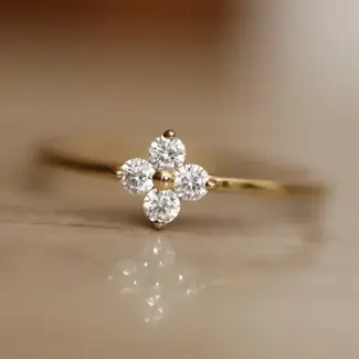 Dainty Four Leaf Clover Stacking Ring