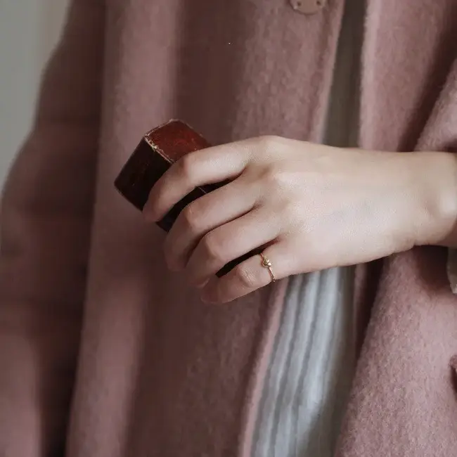 Minimalist Heart Stacking Band Ring