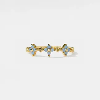 Dainty Blue Flower Stacking Ring