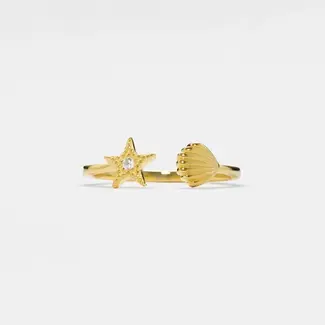 Seashell Starfish Stacking Beach Ring