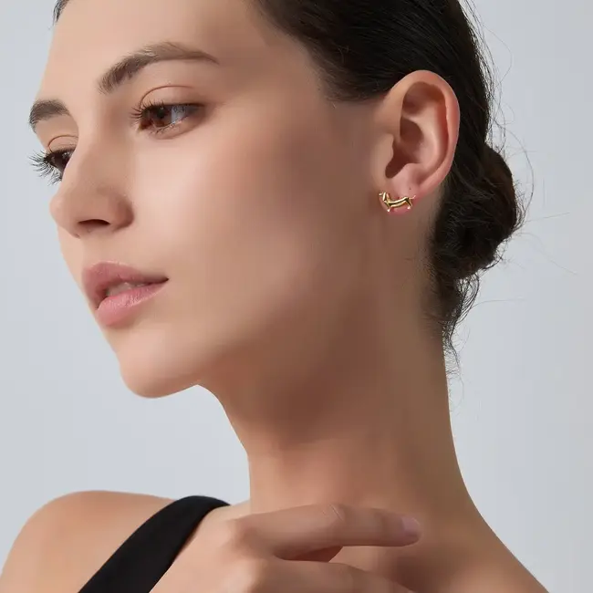 Dainty Dachshund Dog Stud Earrings