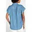 Liverpool Los Angeles Popover Shirt with Shirring In Sunlight Blue