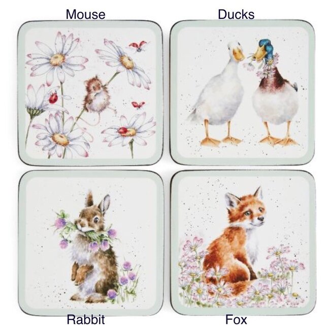 Wrendale 'WILDFLOWER' Animal Coasters