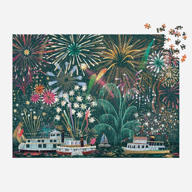 Galison/mudpuppy Fireworks Jubilee 1000 Piece Foil Puzzle
