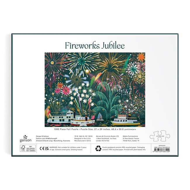 Galison/mudpuppy Fireworks Jubilee 1000 Piece Foil Puzzle