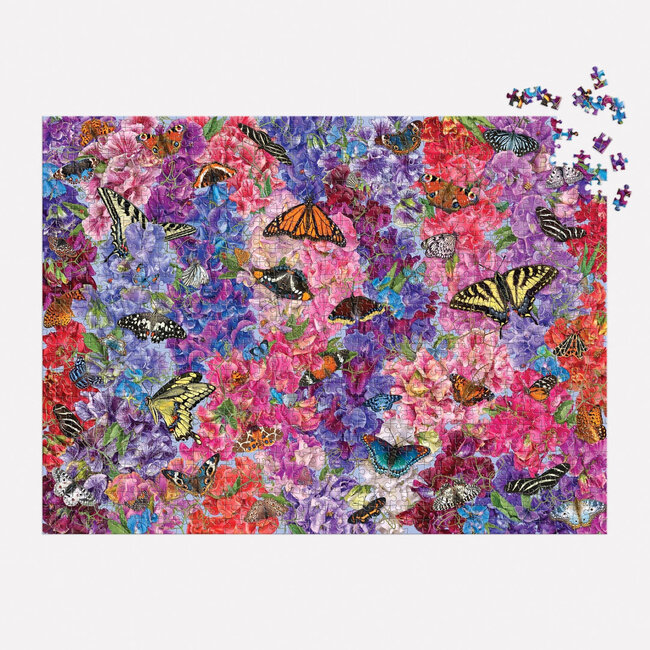 Galison/mudpuppy Troy Litten Butterflies In the Sweet Peas 1000 Piece Puzzle