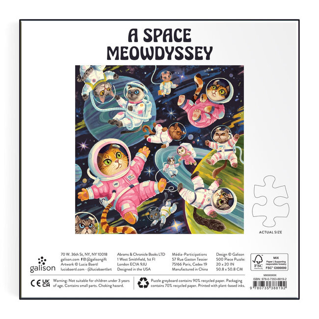 Galison/mudpuppy A Space Meowdyssey 500 Piece Puzzle